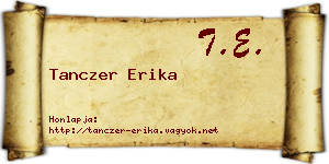 Tanczer Erika névjegykártya